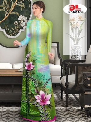 Vải Áo Dài Hoa In 3D AD ND1024 24